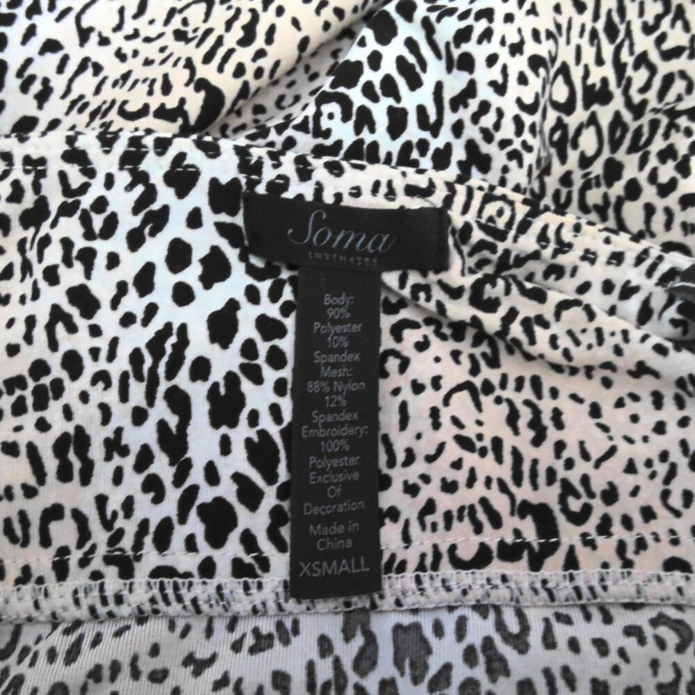 New Soma Intimates Chemise Cheetah PrintSlip Nightie Mesh & Lace Trim NWOT XS - Picture 5 of 5
